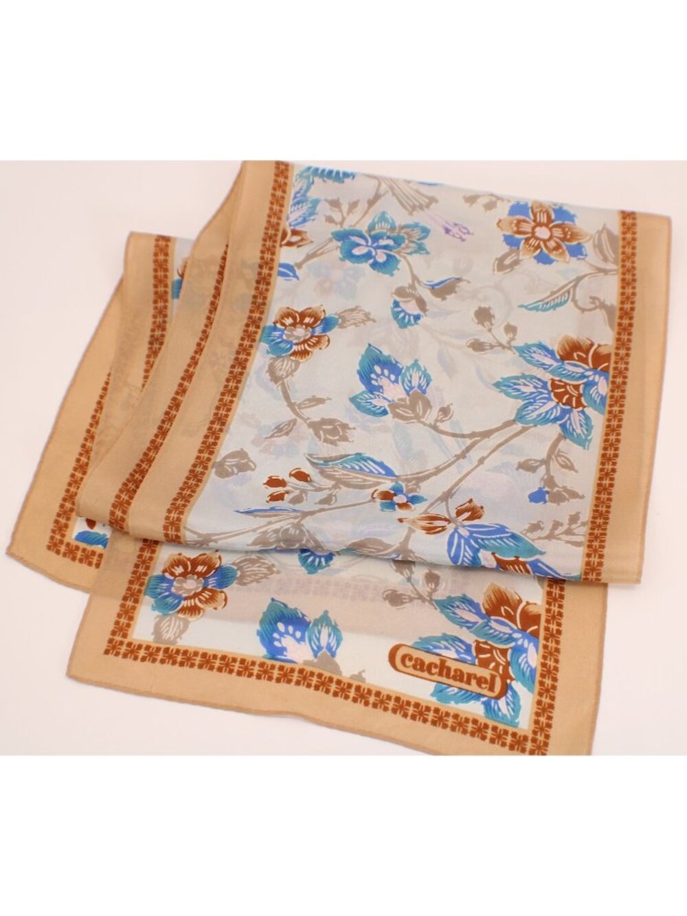 Cacharel For Glentex Rectangle 100% Silk Scarf  57" x 10"